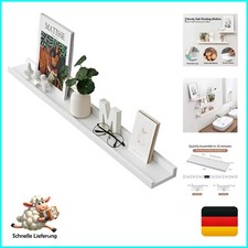 Wandregal Weiß,60cm Bilderleiste Eichenholz regalbrett Wandmontierte schweben...