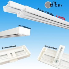 Aluminium Gardinenschiene Schiebevorhang Montage Set 2/3 läufig 1 teilig silber