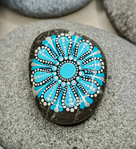 Mandala stein türkis - stein,,