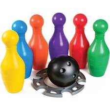 Wader Kinder Kegelspiel Bowlingspiel Set Wurfspiel Höhe von 31 cm, 6 Kegel 