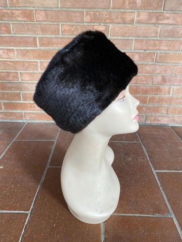 Nerz pelzmütze black glama - black,