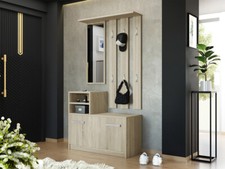 Garderobe-Set Paloe Wandgarderobe Kleiderschrank Spiegel und Kleiderständer M24