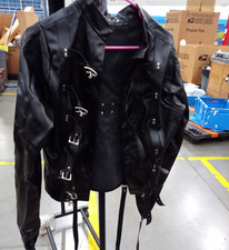 Schwarz Bondage Zwangsjacke Armbinder BDSM PU-Leder Verschließba Body Harness DE