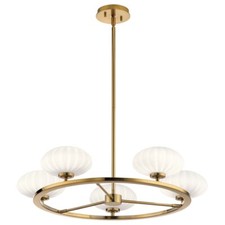 Hängeleuchte Deckenlampe Badezimmerlampe LED Pendellampe Gold Dimmbar D 71,1cm