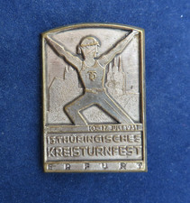Abzeichen Deutsches Reich 13. Thüringen Kreissportfest Erfurt 1931 Dom Ges.Gesch