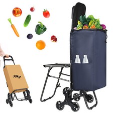 Einkaufstrolley mit Klappsitz Einkaufsroller Einkaufswagen Trolley Tasche Wagen