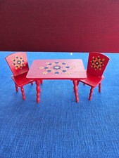 Puppenmöbel, Tisch + 2