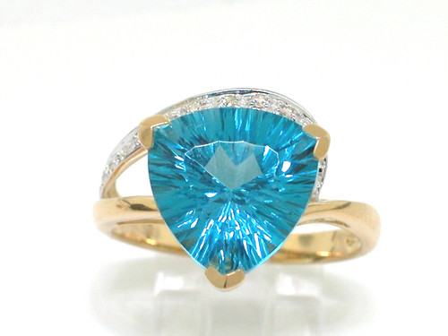 Blautopas ring 585 gelbgold - blautopas,