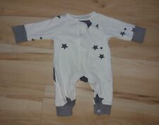 Sehr schöner Neugeborenen Overall, Strampler, weiß grau, Gr. 50 Bio, Bellybutton