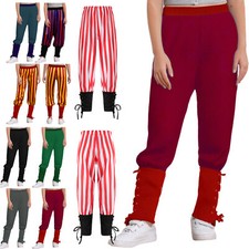 DE Kinder Jungen Mädchen Mittelalter Piraten Hosen Knöchel Leggings Lange Hosen
