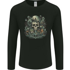 Skull City Biker Gothic Böse Herren Langarm T-Shirt