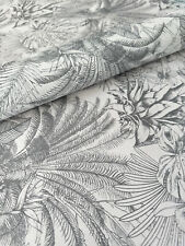 PVC Tischdecke PALMEN GRAU WEISS Wachstuch Breite x Länge wählbar abwaschbar