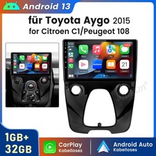 10.1" Android13 Autoradio Carplay BT DAB+ Für Toyota Aygo Citroen C1/Peugeot 108