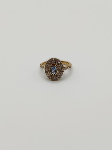 Ring oval blauer - , stein