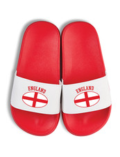 Kinder "England+Flagge" Fußball Sandalen Badelatschen Print Junge und Mädchen