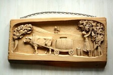 Handgeschnitztes Holzbild Wandrelief Weinlese 90x45 cm Lindenholz Sadei Tirol