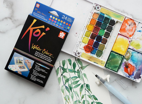 Neu sakura koi water colors - water,