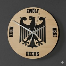 Wanduhr im Deutschland Design Holz Bundesadler