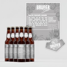Bieretiketten Aufkleber f. Bierflaschen Flaschenetiketten Sticker Y077-08 Bruder