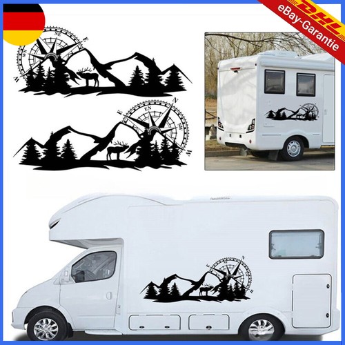 Kompass aufkleber wohnwagen - 2x,