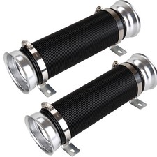 2x 3" 76mm Flexibel Kaltluftschlauch Ansaugrohr Sportluftfilter Silber Universal