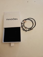 Pandora armband leder grau - leder,