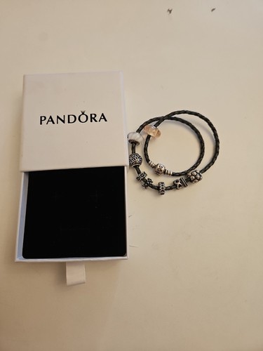 Pandora armband leder - pandora, grau