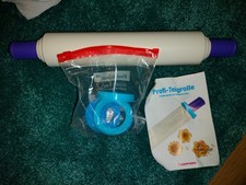 Tupperware Wellholz Profi-Teigrolle Nudelholz Abstandshalter/Stechformen