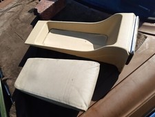 original Fach hinten Mitte m Sitzkissen Leder creme Mercedes-Benz W126 SEC Coupe
