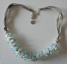 Bonita Kette Schmuck Halskette hellblau Karabinerve. gestempelt signiert Nr.58