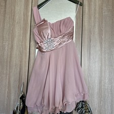 Cocktailkleid, Mini, Altrosa, Gr.34, Glockenrock, Swarowskisteine Vorn, 1 Träger