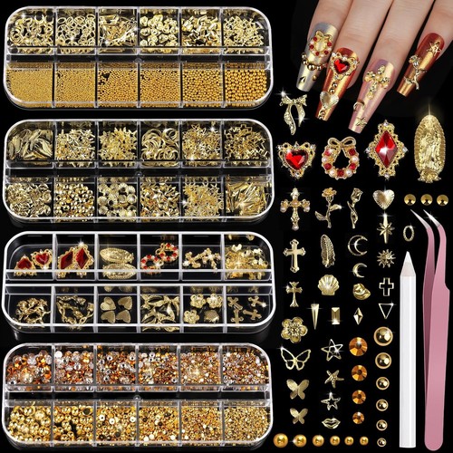 Nagel charms goldene steinchen - nagel,