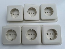Konvolut 8 Teile GIRA Typ 810 Abdeckungen Steckdosen, cremeweiß