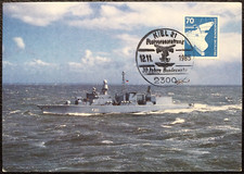 Ansichtskarte Fregatte F 211 Köln , Klasse 122 / Sonderstempel Bundeswehr 1985