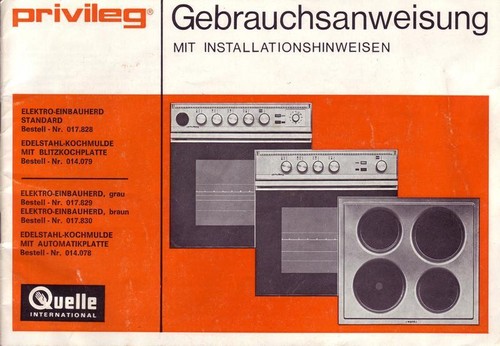Gebrauchsanleitung privileg - gebrauchsanleitung,