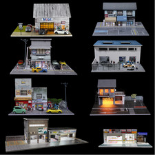 1/64 Diorama Diecast Garage Modell LED Lichit Parkplatz Szene Display Case DE