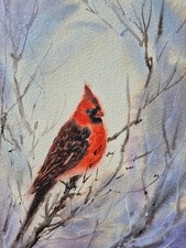 Rotkardinal Original Aquarell Gemälde Kreatives Geschenk