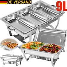 9L Chafing Dish Speisenwärmer Edelstahl Warmhaltebehälter Set - Faltbaren Beinen