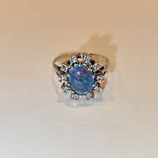 Opalring mit Diamanten Gr 61