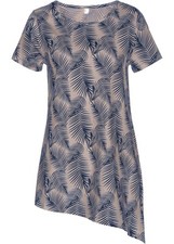 Zipfel-Longshirt Gr. 40/42 Dunkelblau Naturstein Damenshirt Long-Shirt Bluse NEU