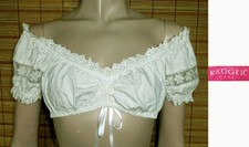 ROHWEISSE DIRNDLBLUSE - TRACHTENBLUSE - SPITZE - COTTON - KRÜGER MADL - GR. 36