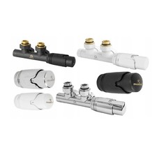 Anschlussgarnitur Mittelanschluss 1/2" Heizkörper Heizung Thermostat Eckig Ecke