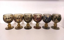 Alfred Taube 6 Weinrömer Weingläser Römer Schaumglas Lufteinschlüsse Antik Vinta