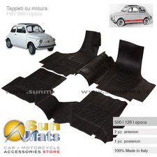 Teppiche für Fiat 500 Oldtimer Gummi Auf Messen 100% Made IN Italy + Geschenk