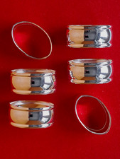 6  Serviettenringe versilbert anlaufgeschützt 22 mm breit