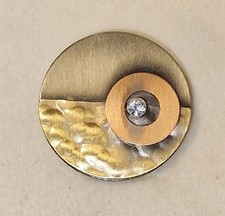 Modische Brosche vergoldet Tuch-Clip Bronze Kupfer Kristall Handarbeit Dm/30 mm