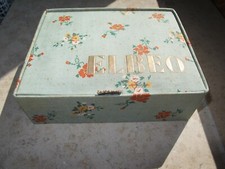 Schachtel Sammler alt Elbeo mit 4 Wechselkragen ca. 1950 Stoffbespannung