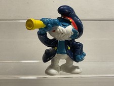 Schlumpf Schleich Figur 20141 2.0141 Kapitän Jacke blau 1981 W.Germany