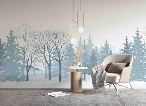 Schnee wald tapete - 3d,