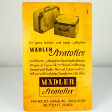 Werbetafel Mädler Stratoflex Koffer Sperrholz Vintage 50er Jahre Aufsteller